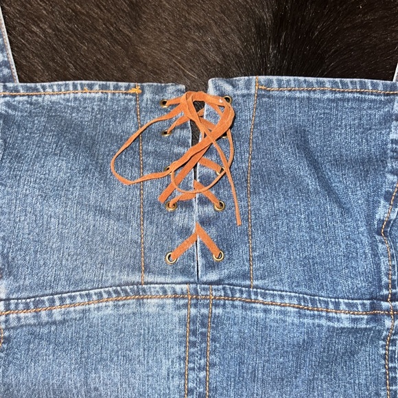 Vintage Y2K Rampage Denim Lace-up Mini Dress - Picture 8 of 11